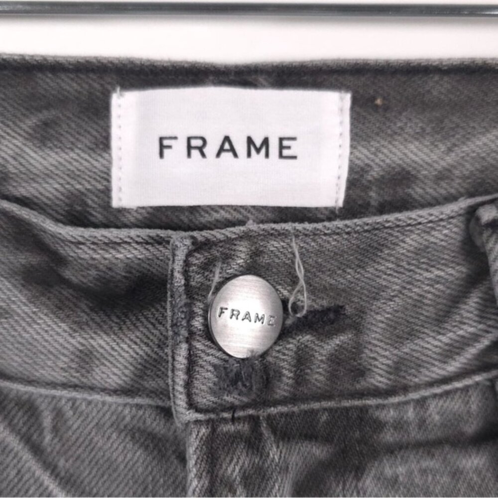 NWT FRAME LE GARÇON CROP Mid Rise Straight Fit Distressed Monsoon Jeans Size 25 - Picture 4 of 16